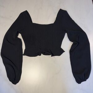 Altar'd State Long Sleeve Black Crop